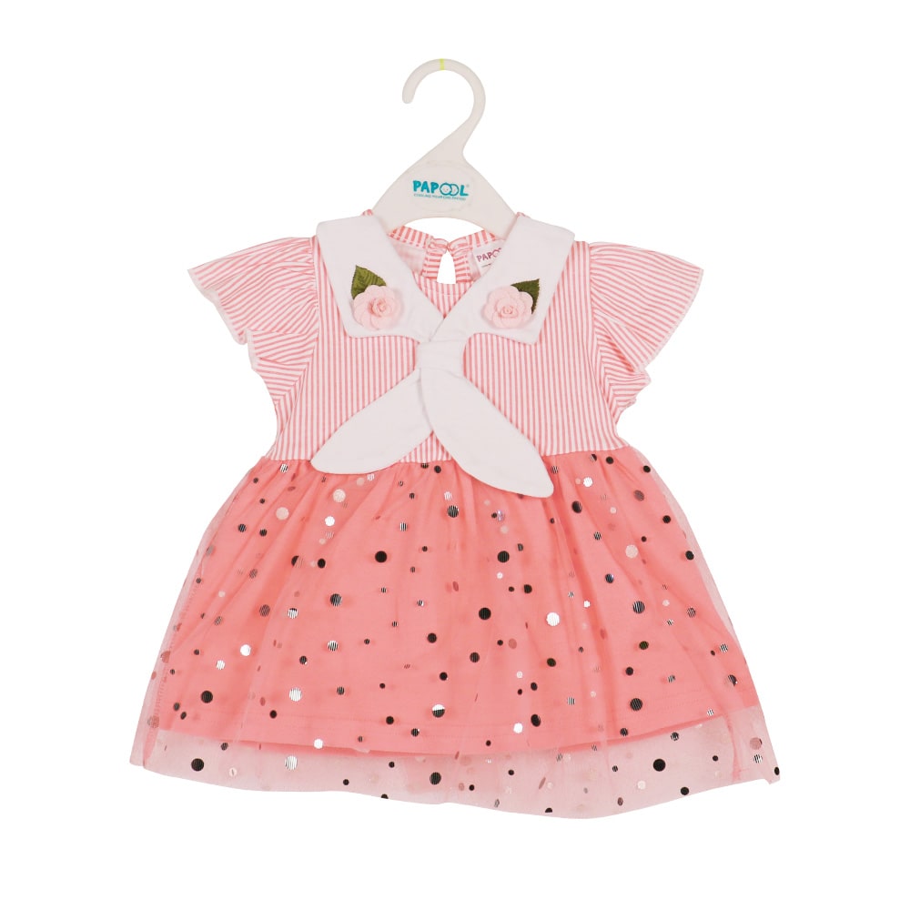 Papool+Party Wear Frock For New Born Babys